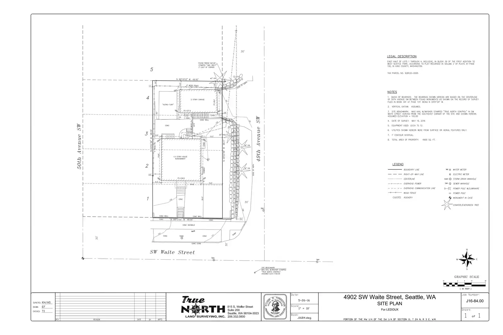 Site plan for 4902 SW Waite St