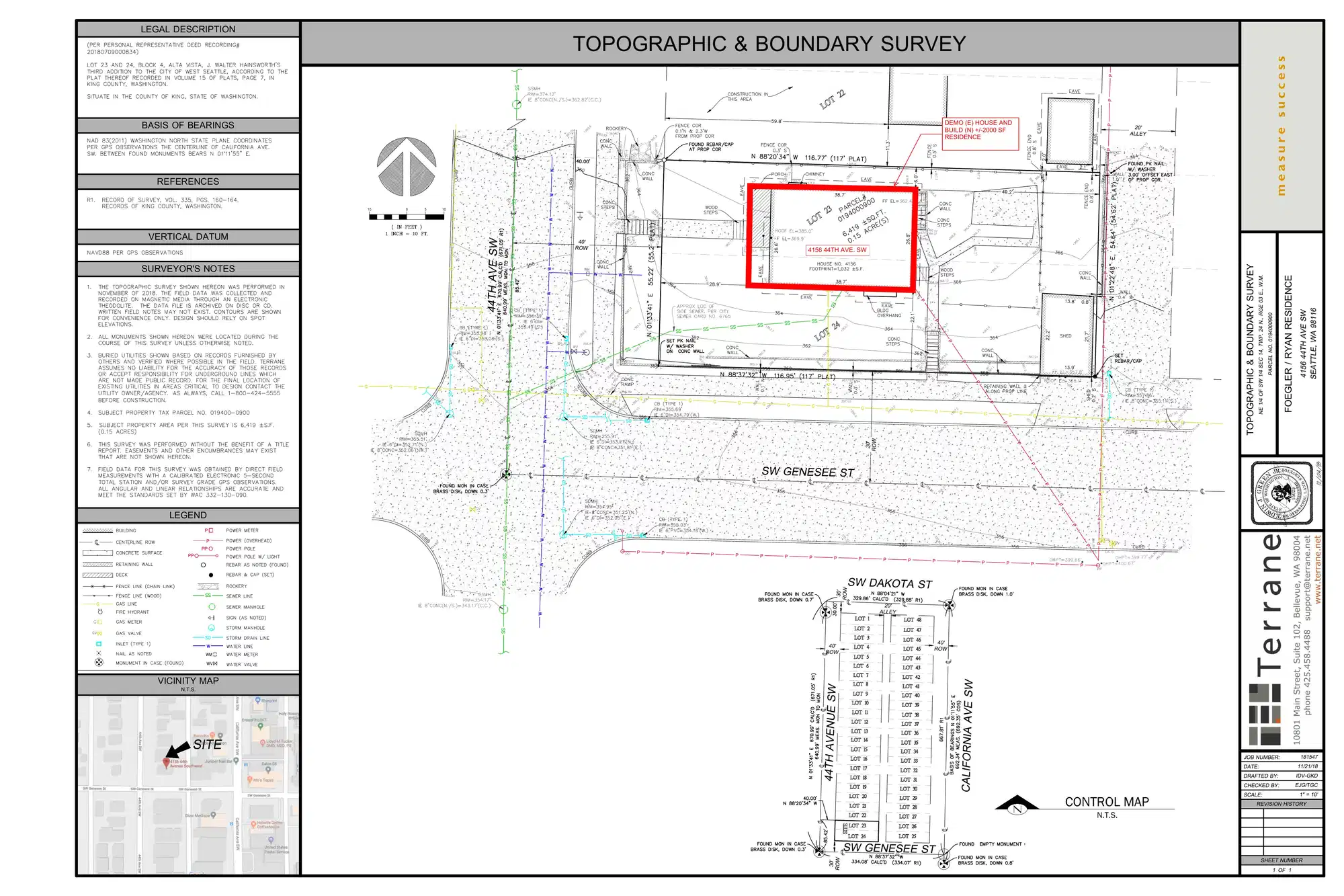 Site plan for 4156 44th Ave SW
