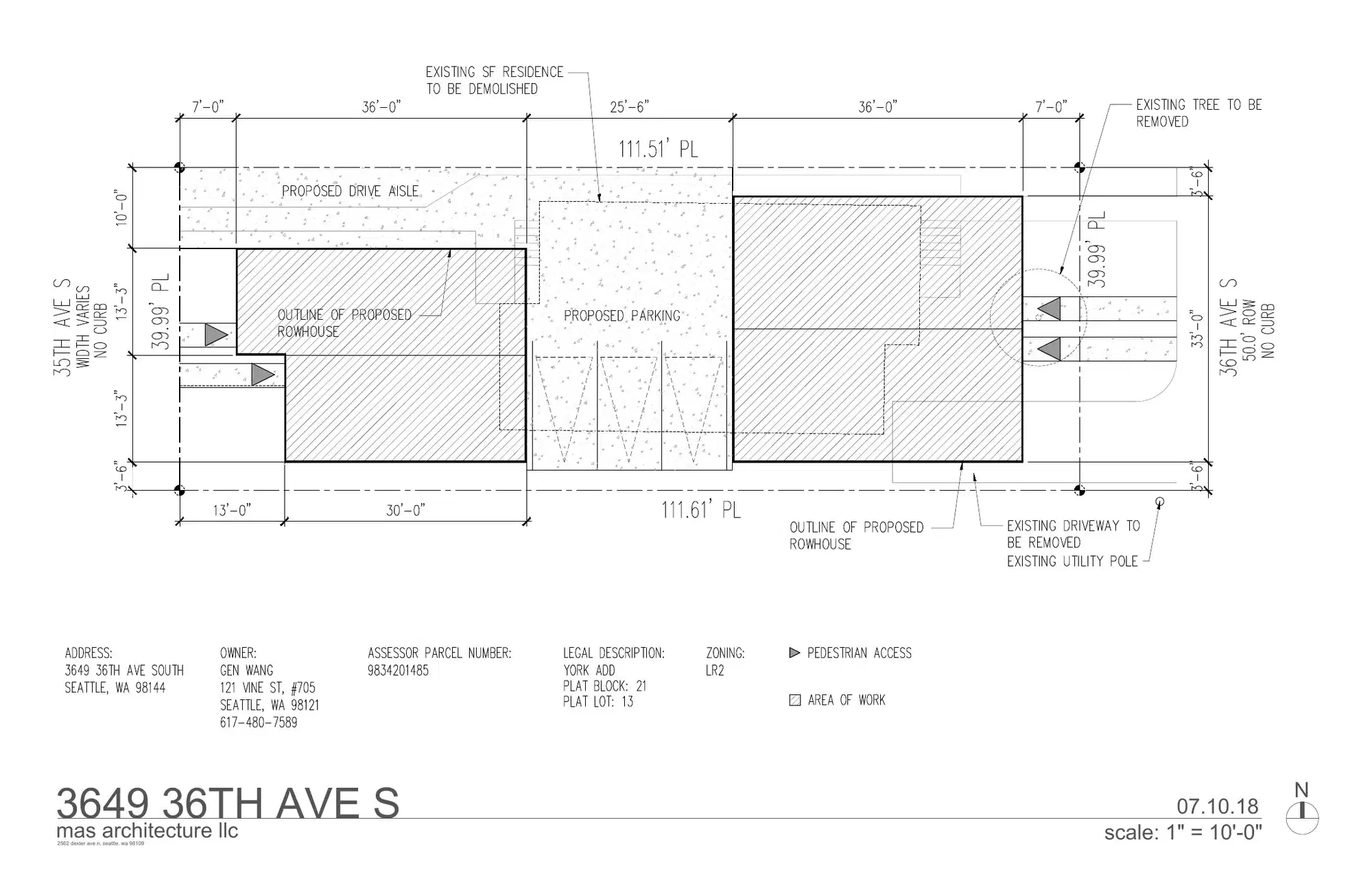 Site plan for 3649 36th Ave S