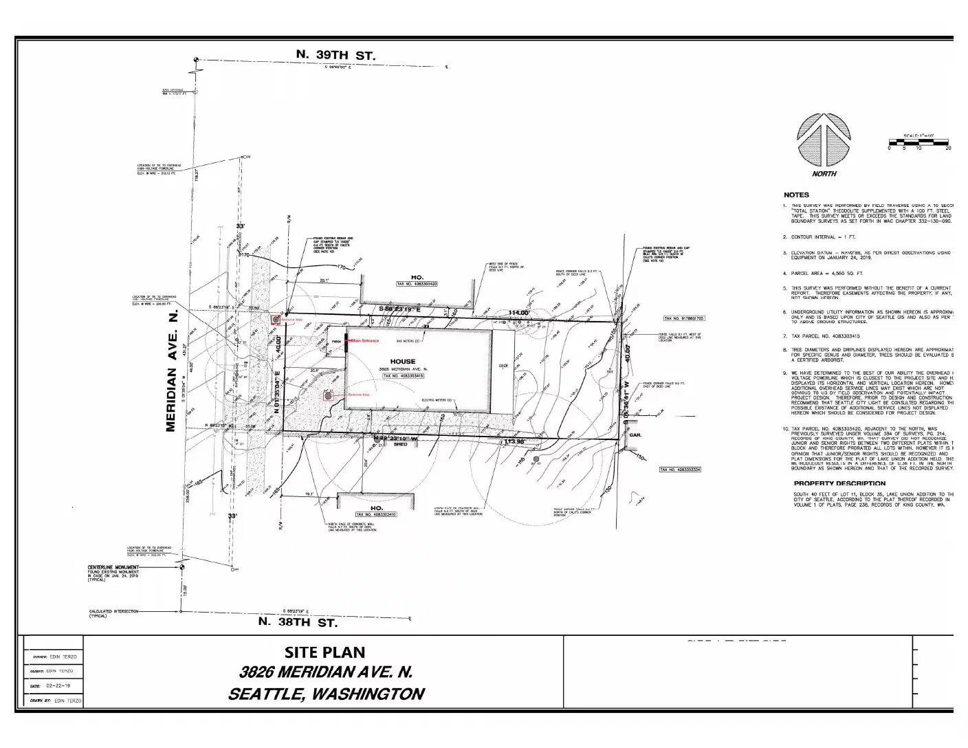 Site plan for 3826 Meridian Ave N