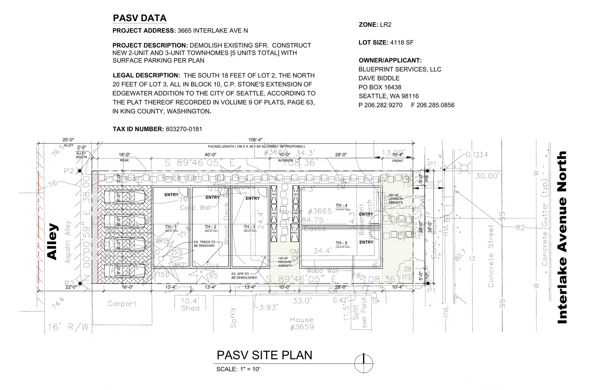 Site plan for 3667 Interlake Ave N