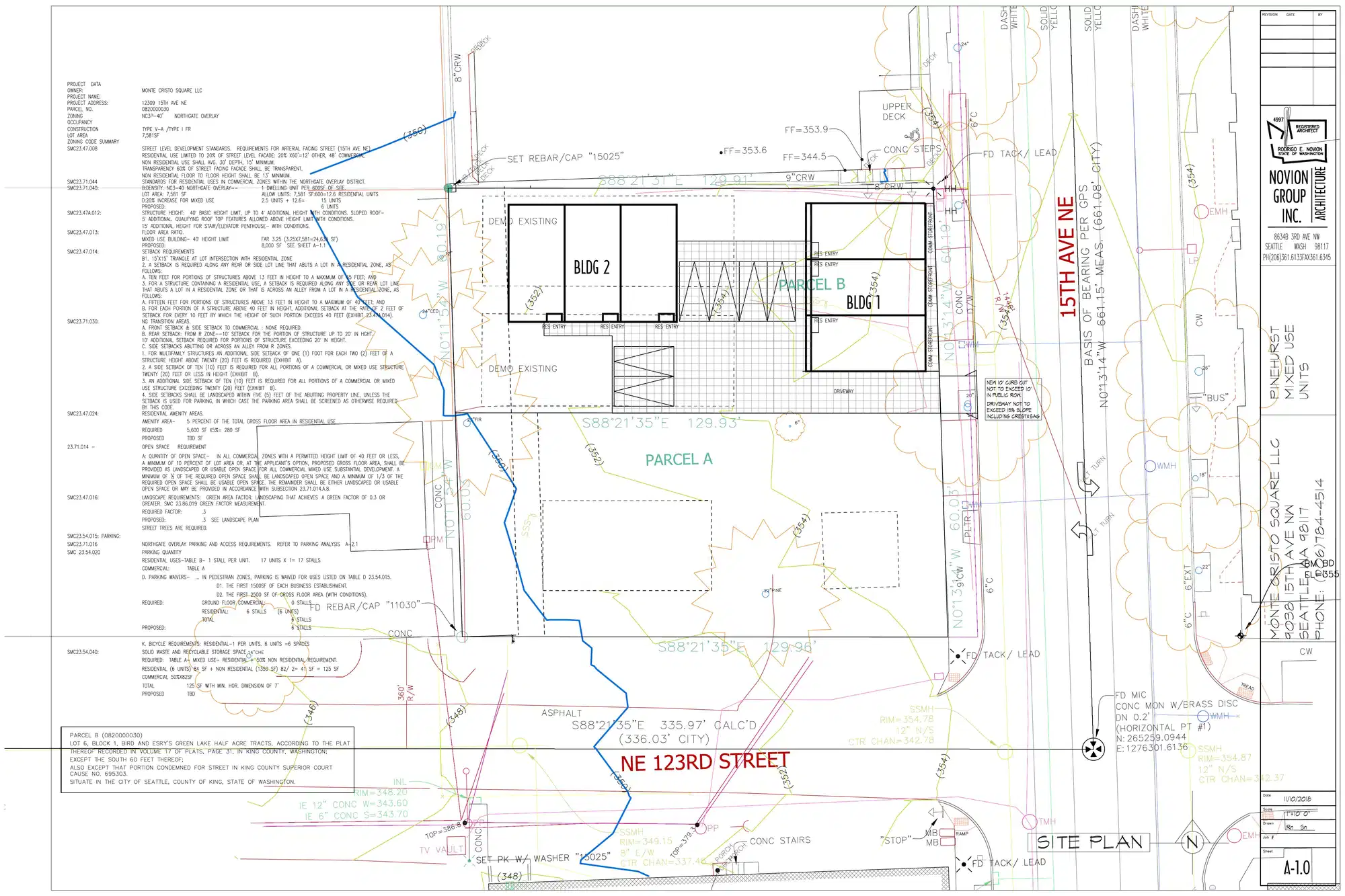 Site plan for 12309 15th Ave NE