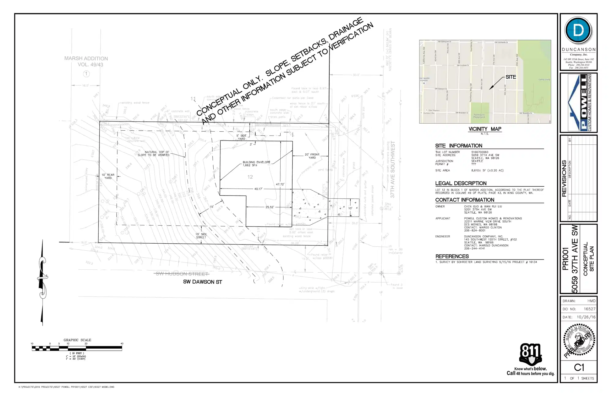 Site plan for 5059 37th Ave SW