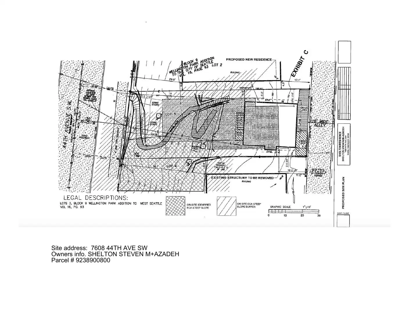 Site plan for 7608 44th Ave SW