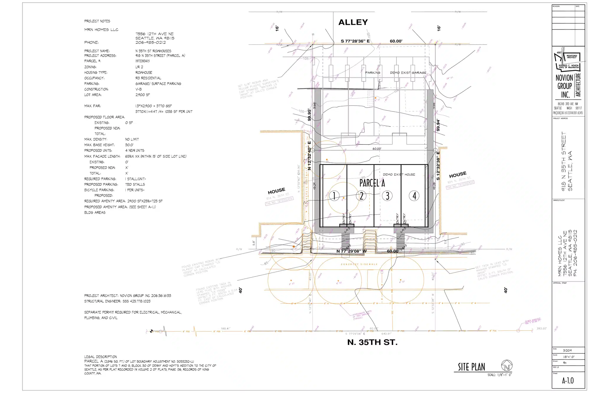 Site plan for 918 N 35th St