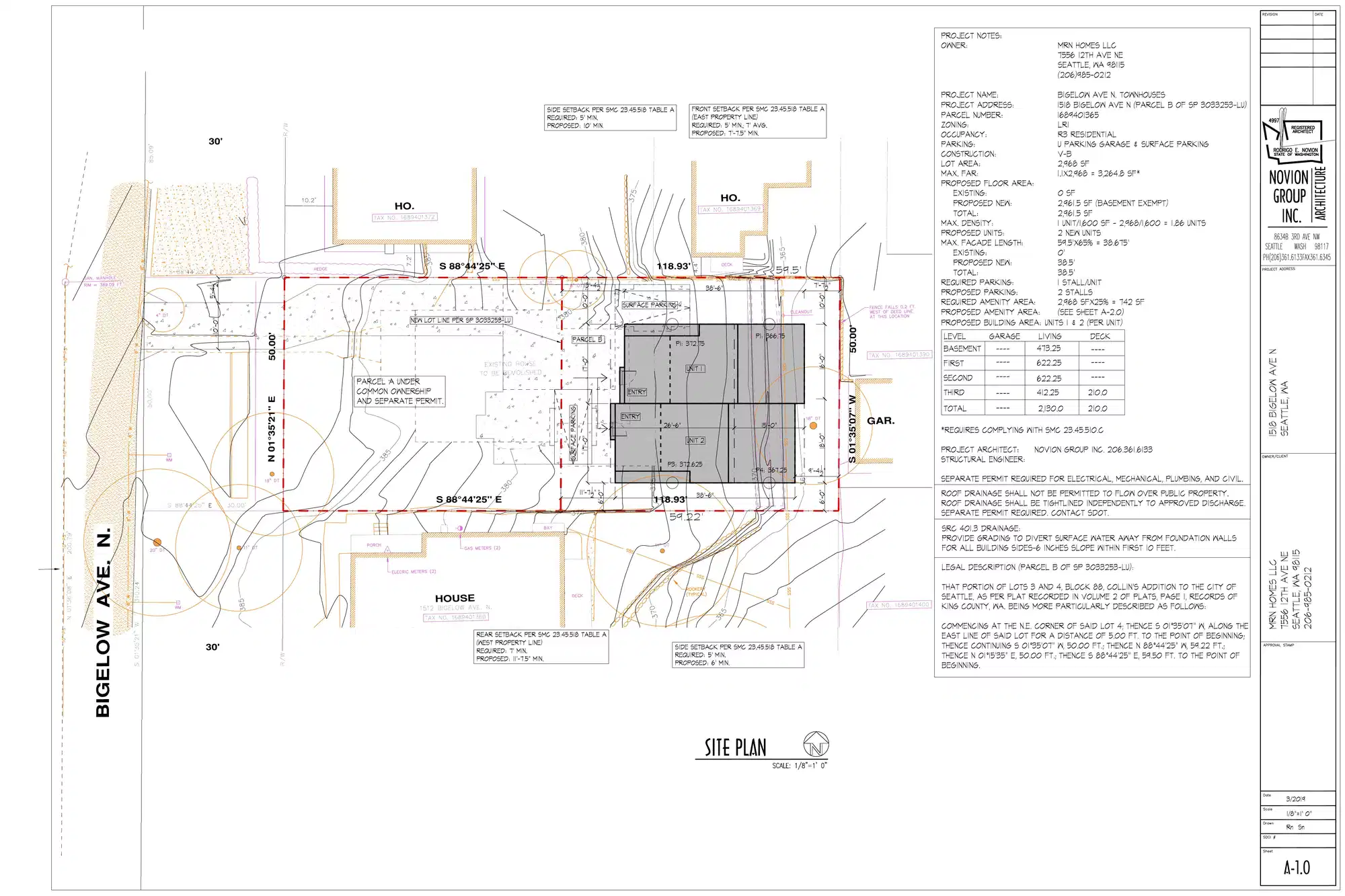 Site plan for 1518 Bigelow Ave N