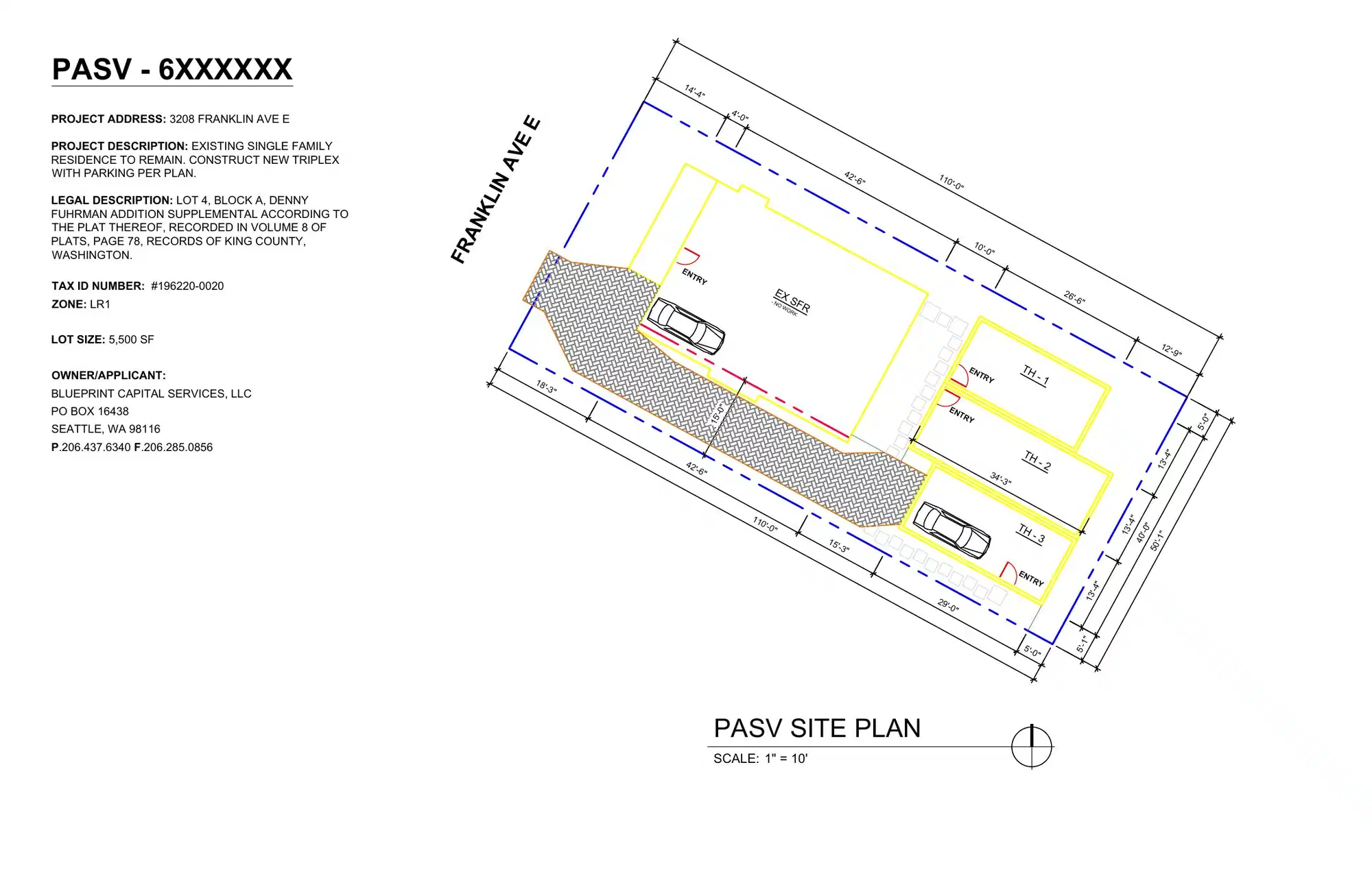 Site plan for 3206 Franklin Ave E