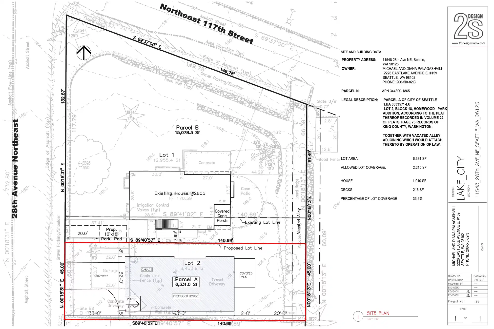 Site plan for 11548 28th Ave NE