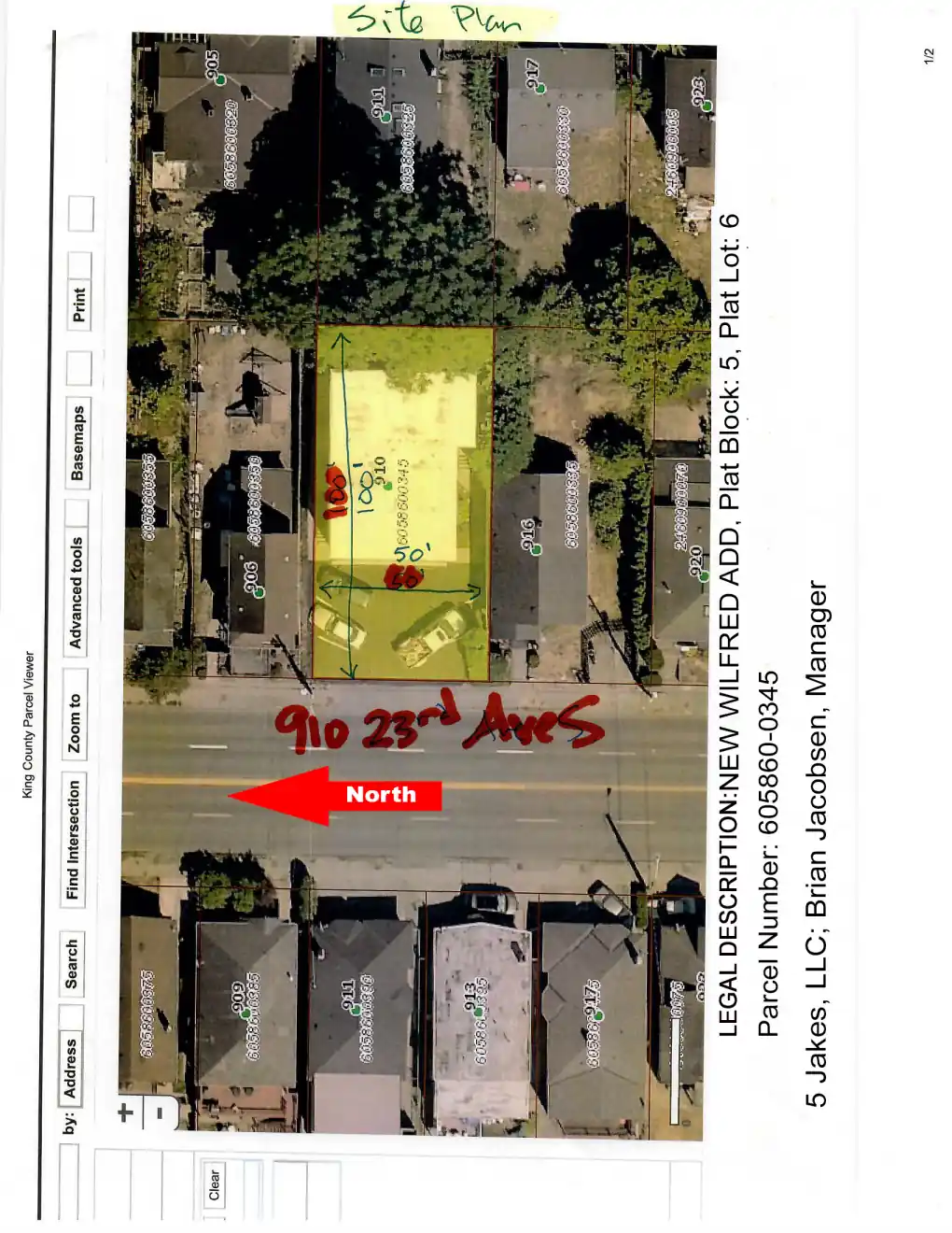 Site plan for 910 23rd Ave S