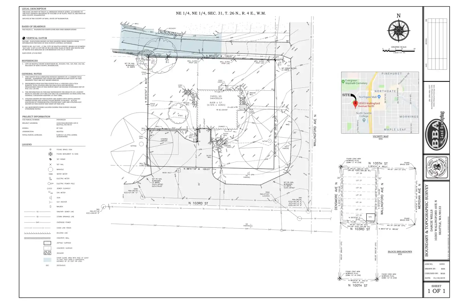 Site plan for 10303 Wallingford Ave N