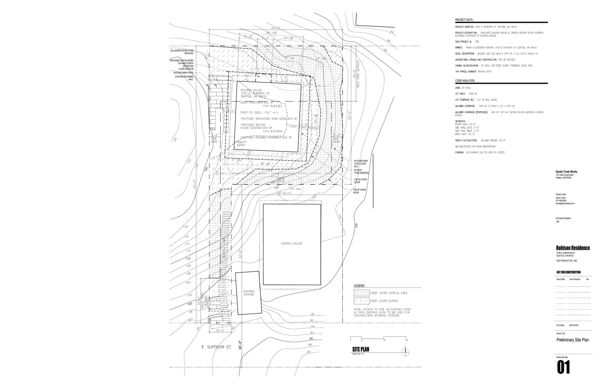 Site plan for 3706 E Superior St