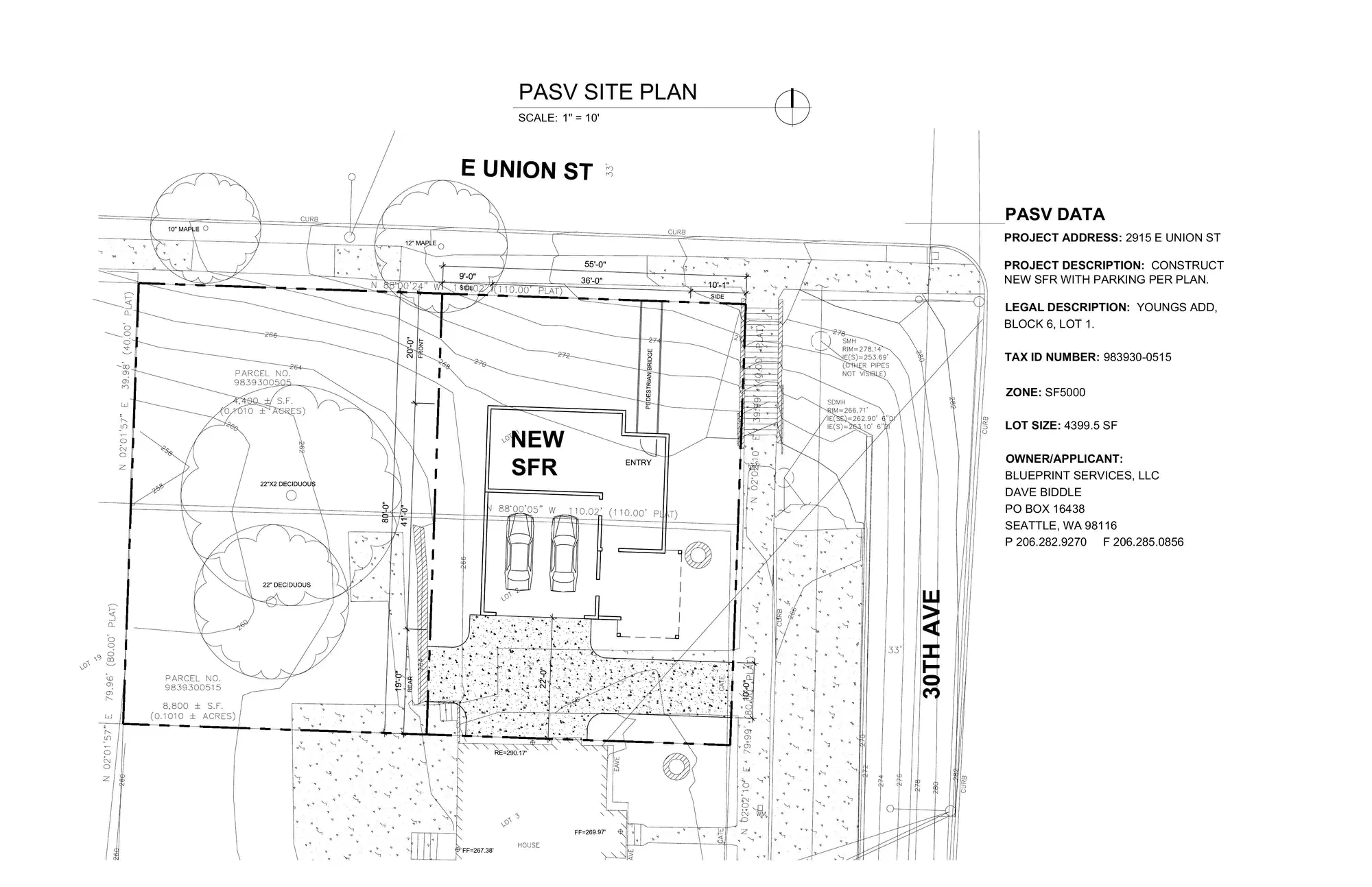 Site plan for 2917 E Union St