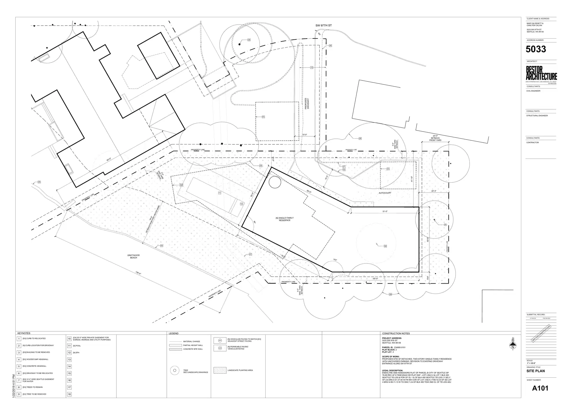 Site plan for 5033 SW 97th St