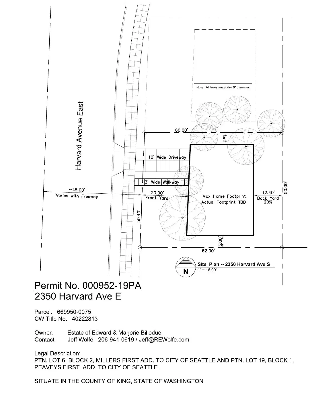 Site plan for 2350 Harvard Ave E