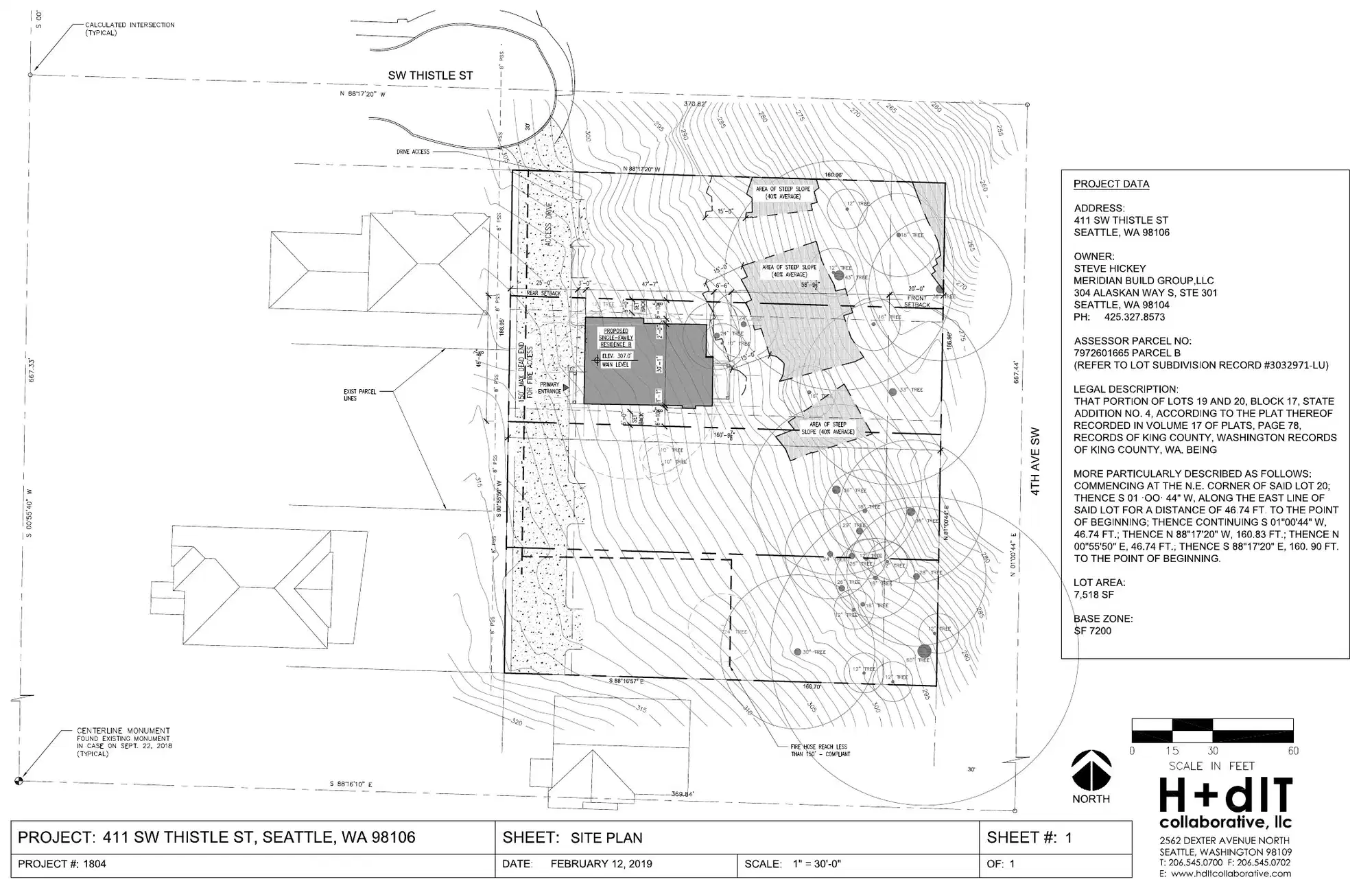 Site plan for 411 SW Thistle St