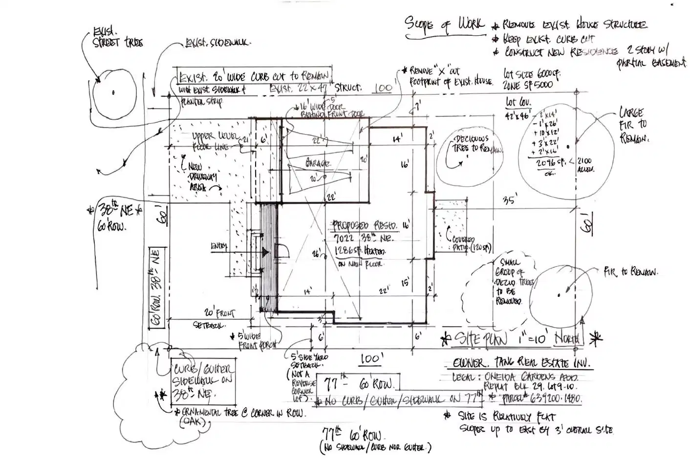 Site plan for 7702 38th Ave NE