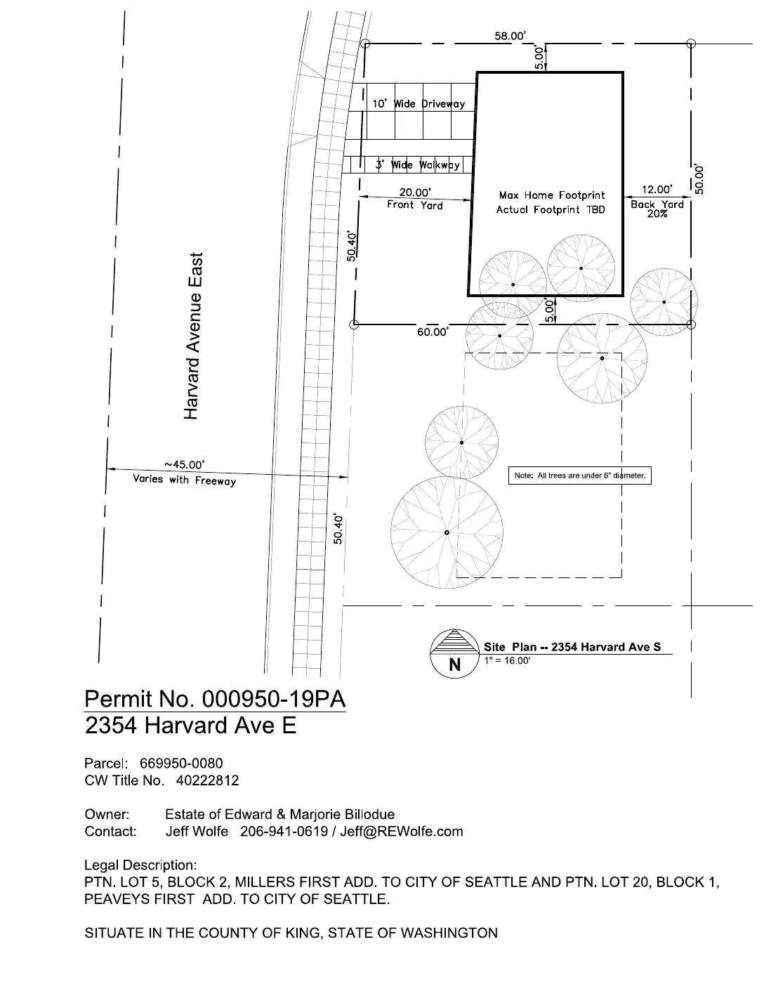 Site plan for 2354 Harvard Ave E