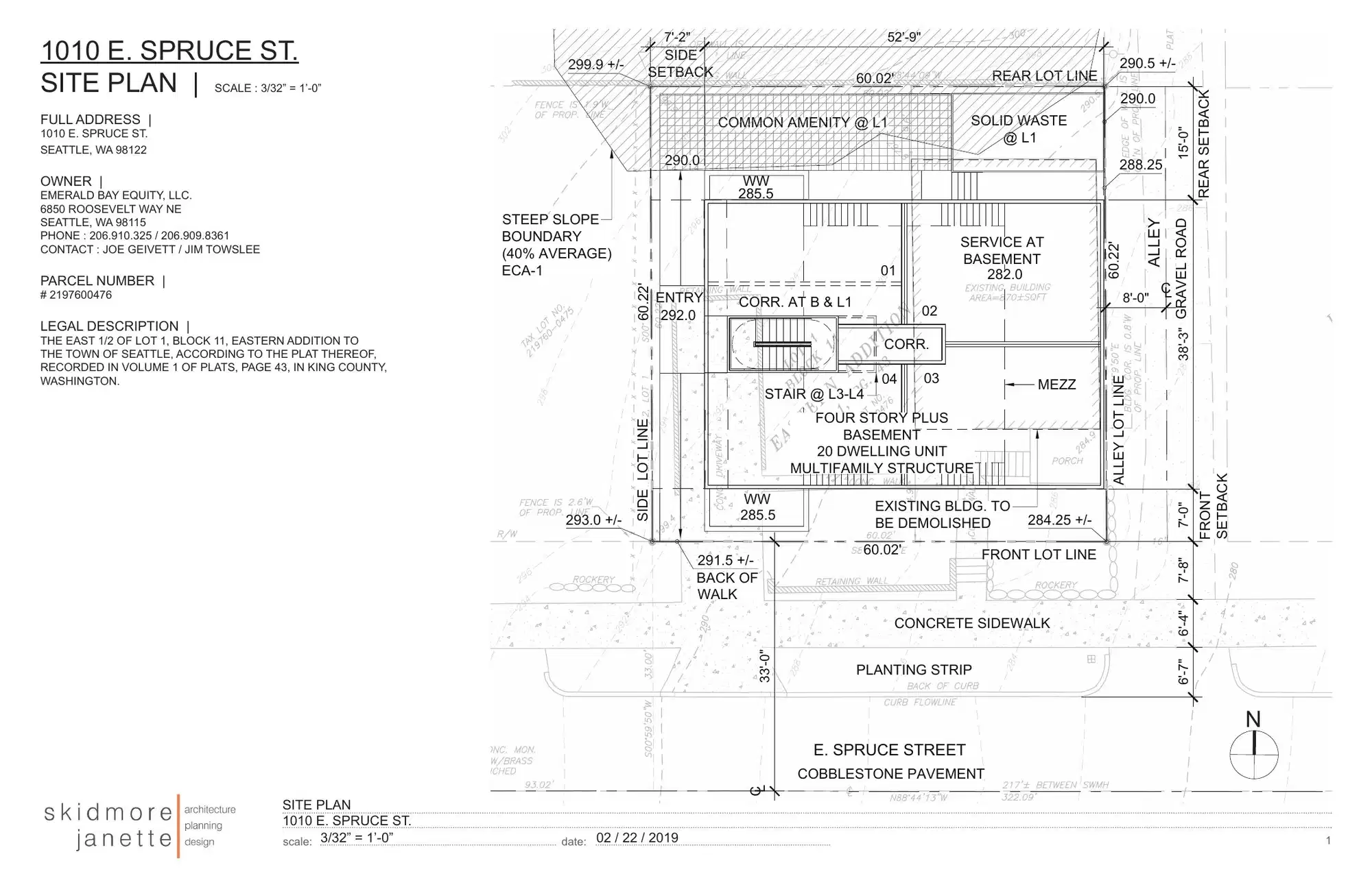 Site plan for 1010 E Spruce St