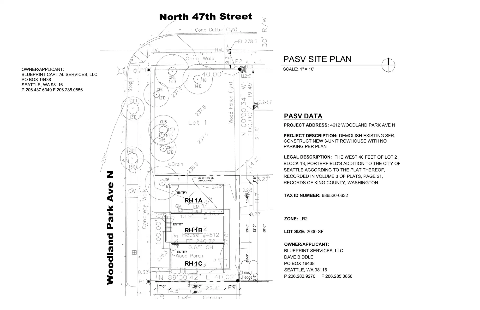 Site plan for 4612 Woodland Park Ave N