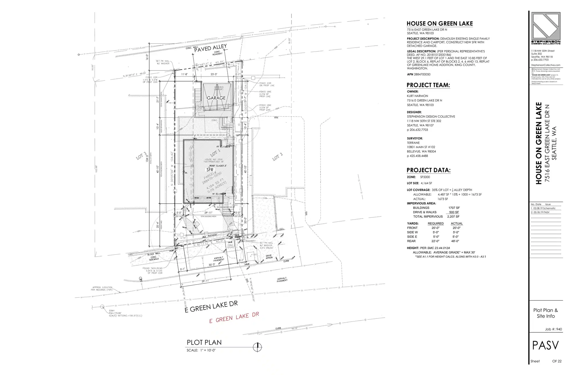 Site plan for 7516 East Green Lake Dr N