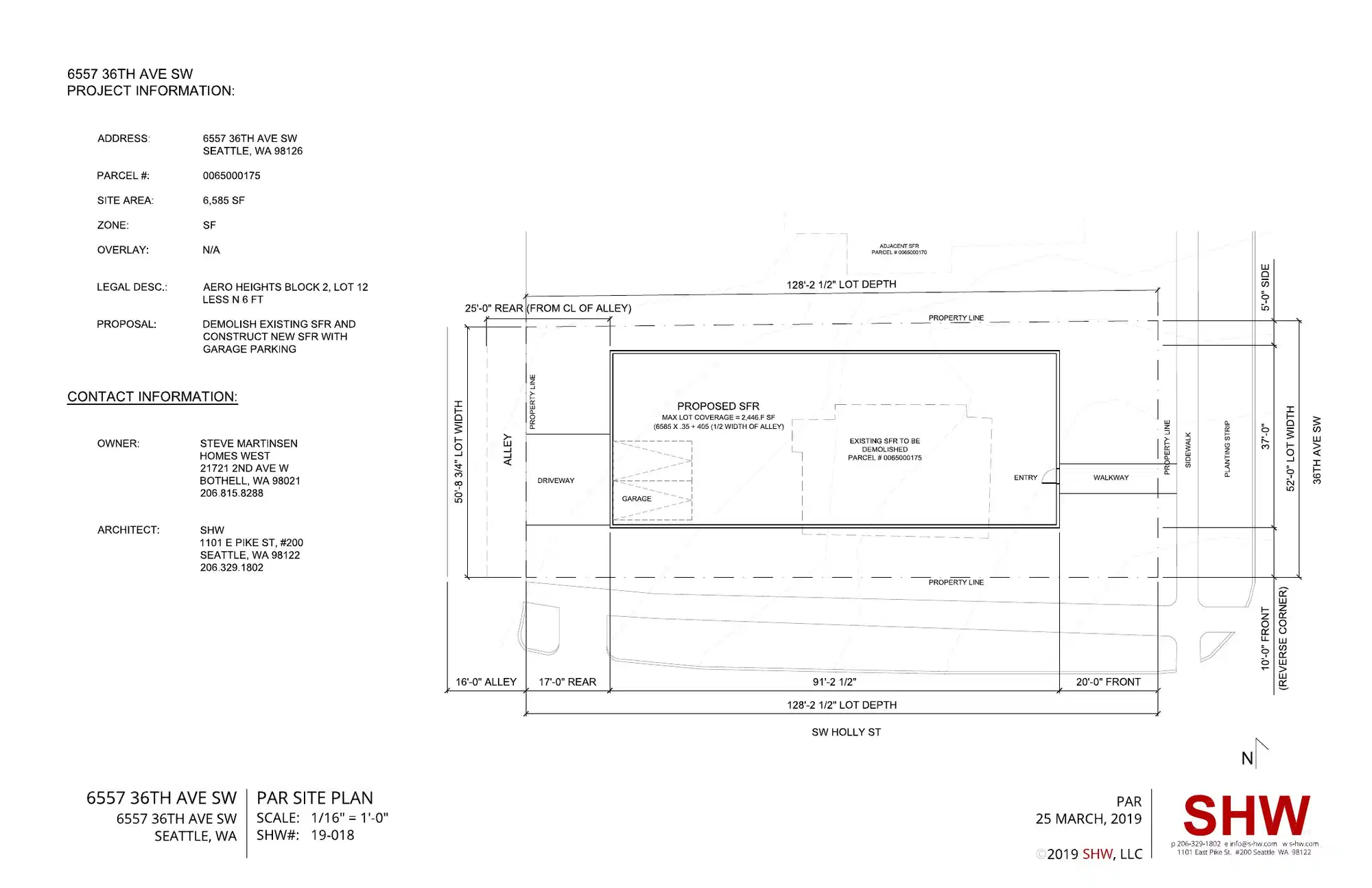 Site plan for 3602 SW Holly St