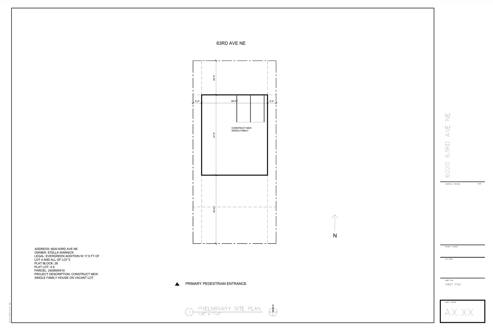 Site plan for 6307 NE 61st St