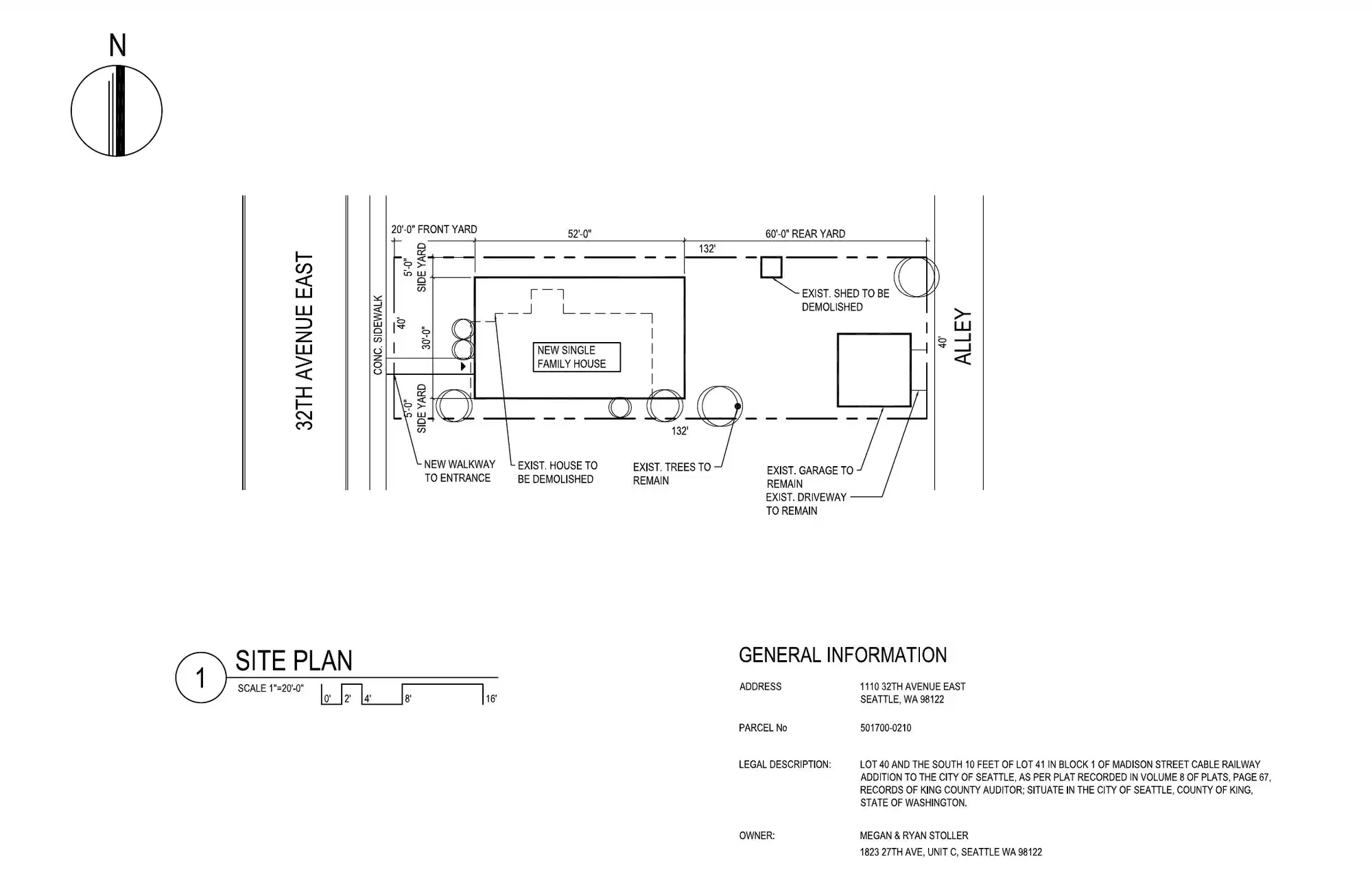 Site plan for 1110 32nd Ave E