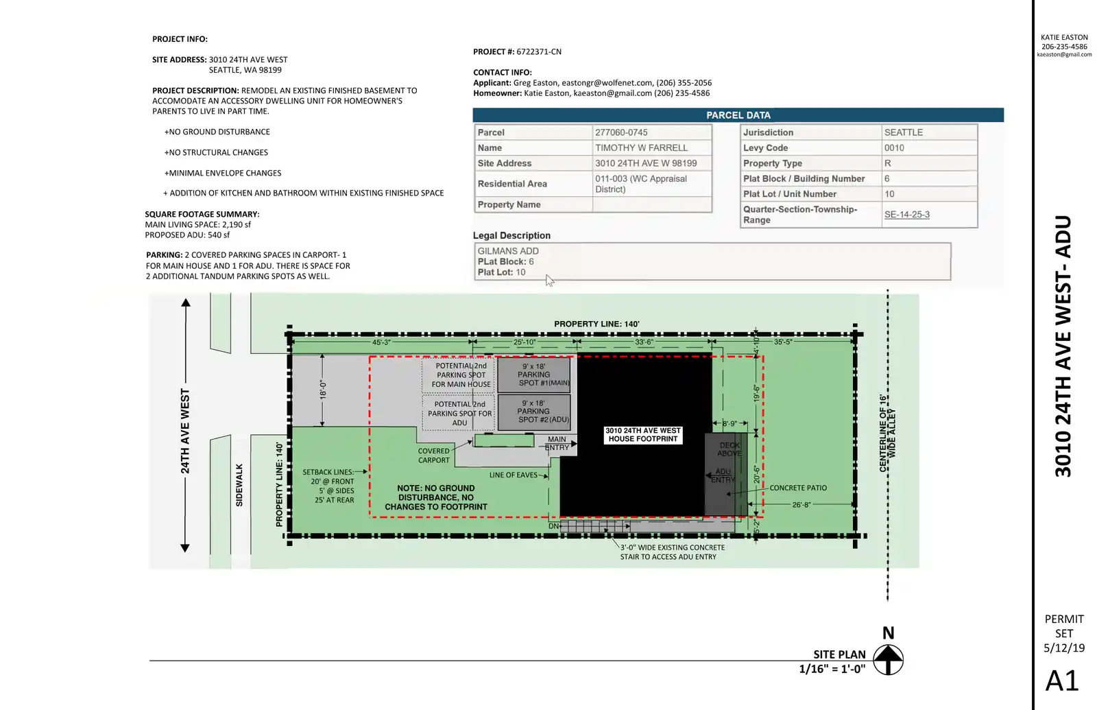 Site plan for 3010 24th Ave W