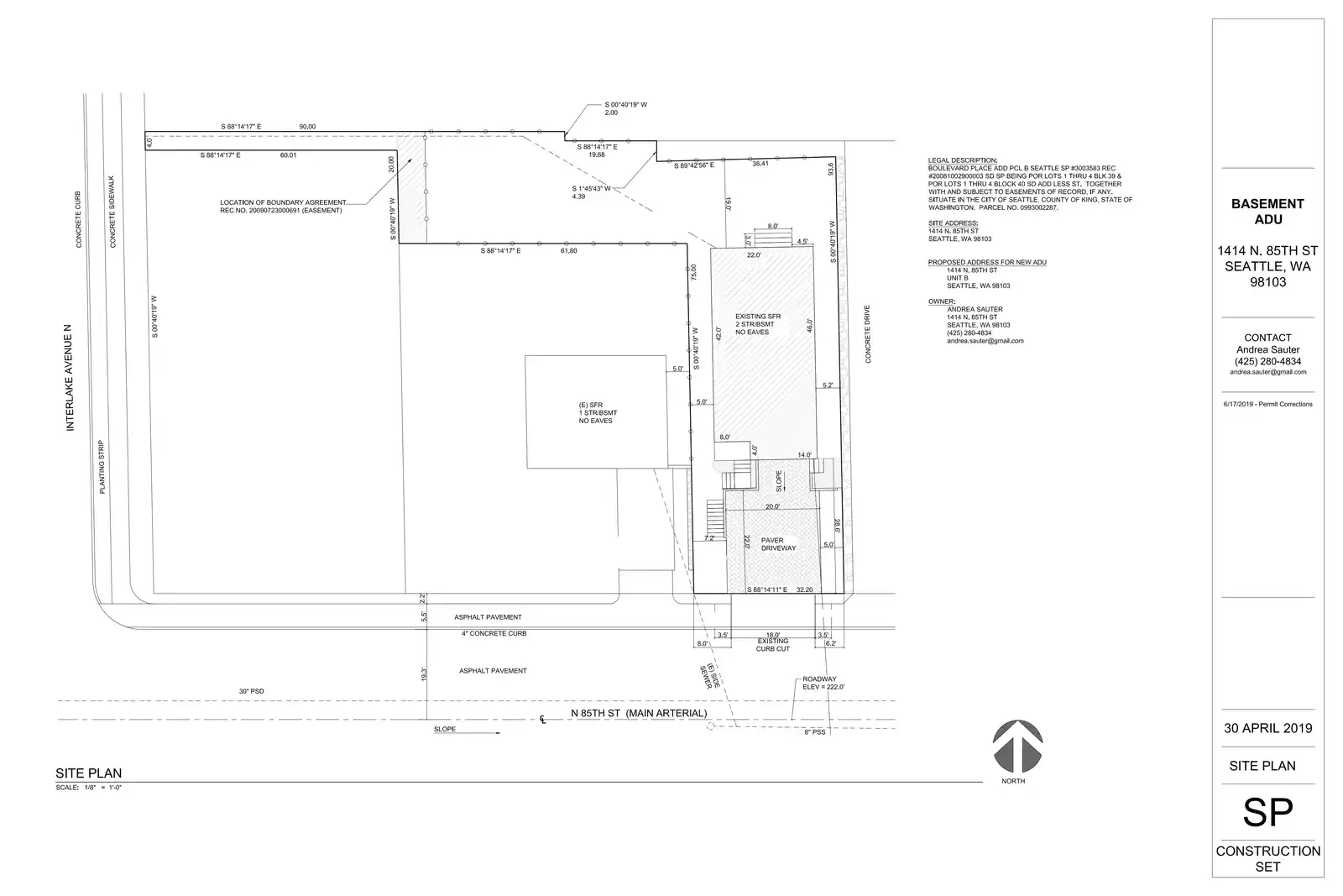 Site plan for 1414 N 85th St