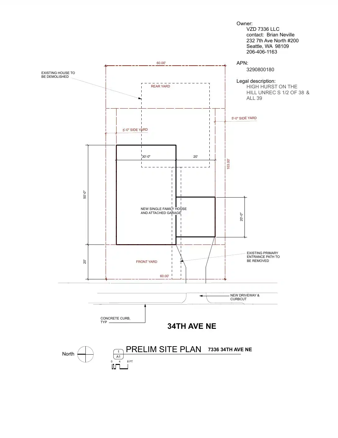 Site plan for 7336 34th Ave NE