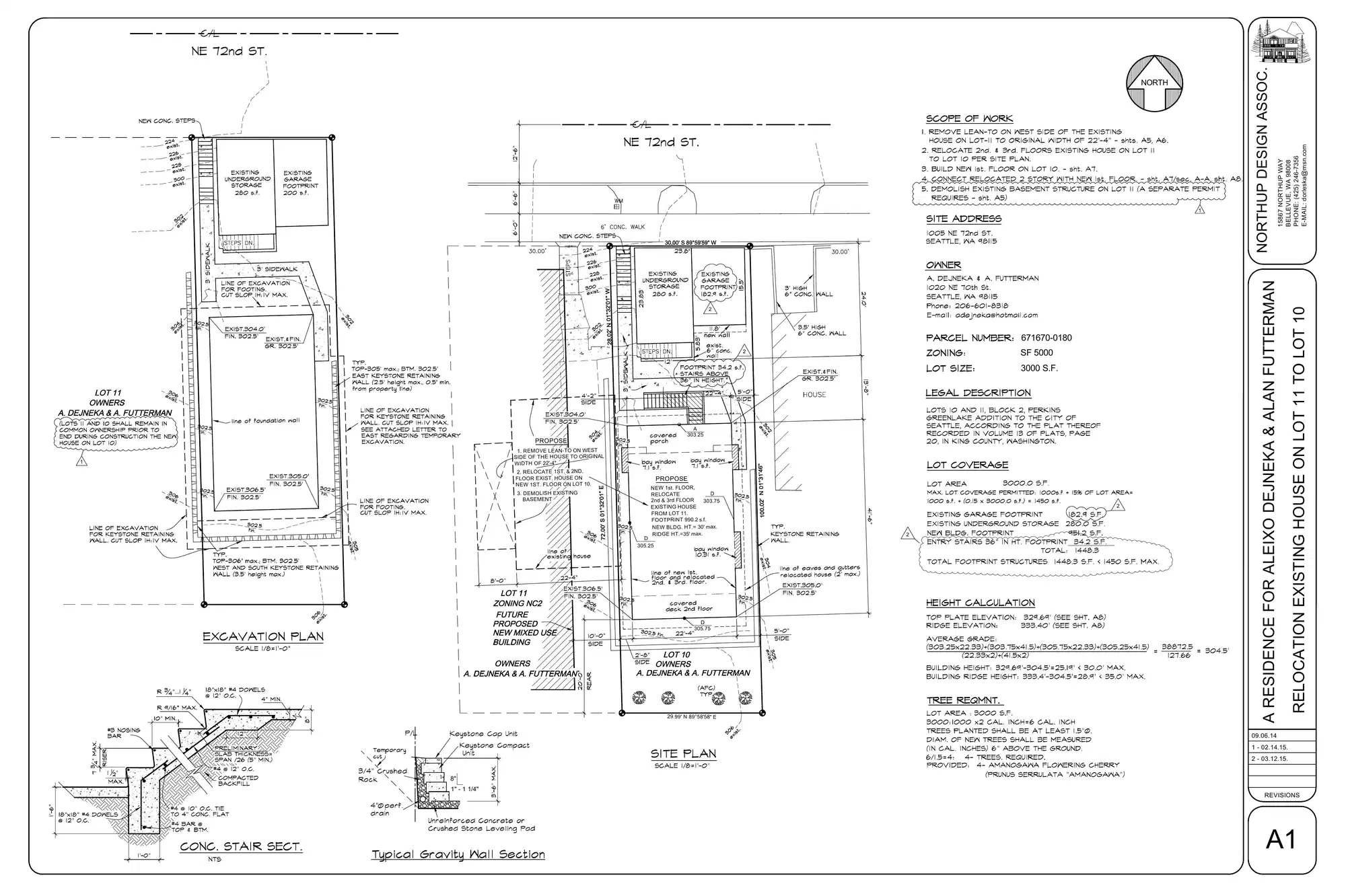 Site plan for 1005 NE 72nd St