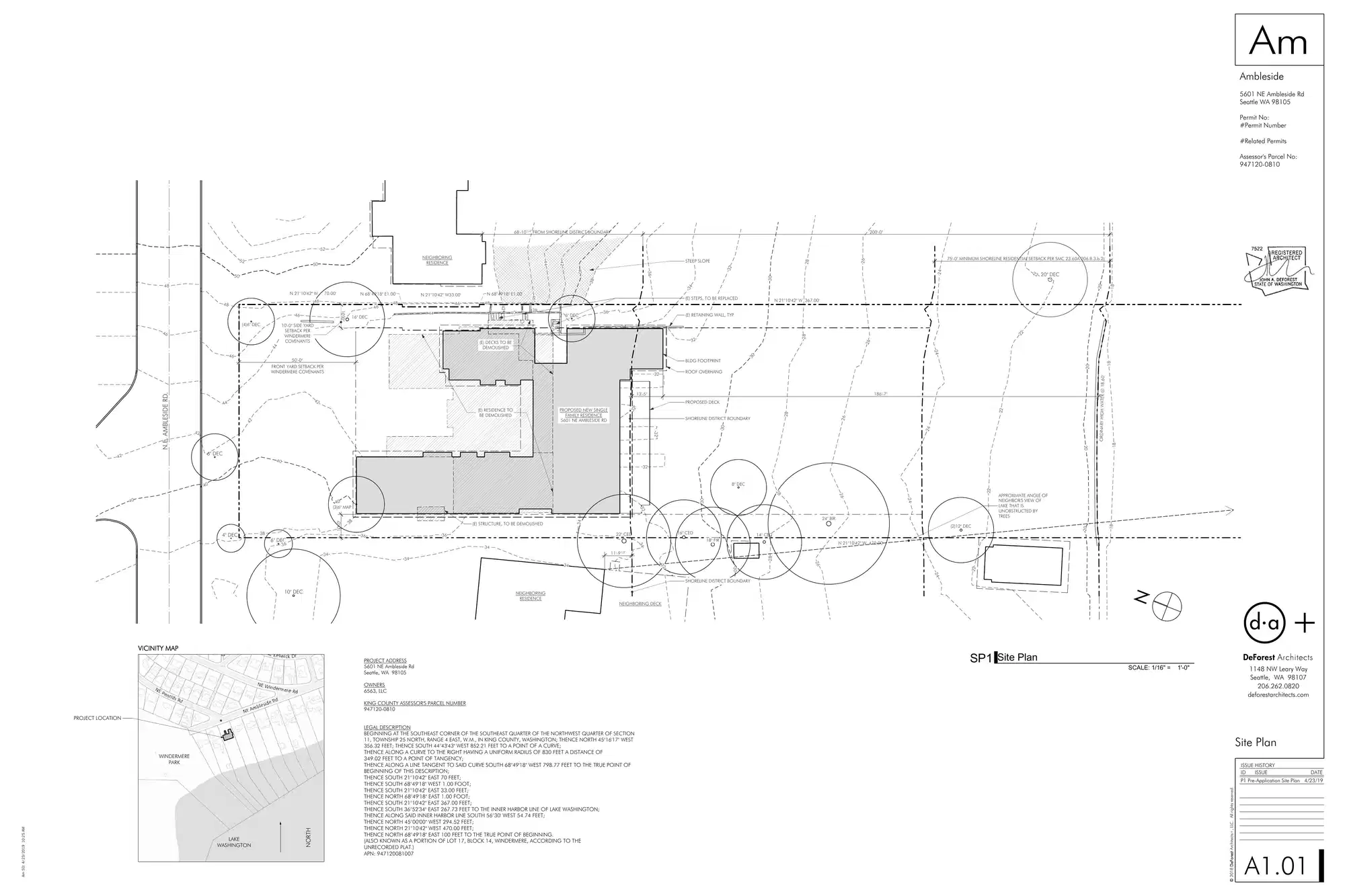 Site plan for 5601 NE Ambleside Rd