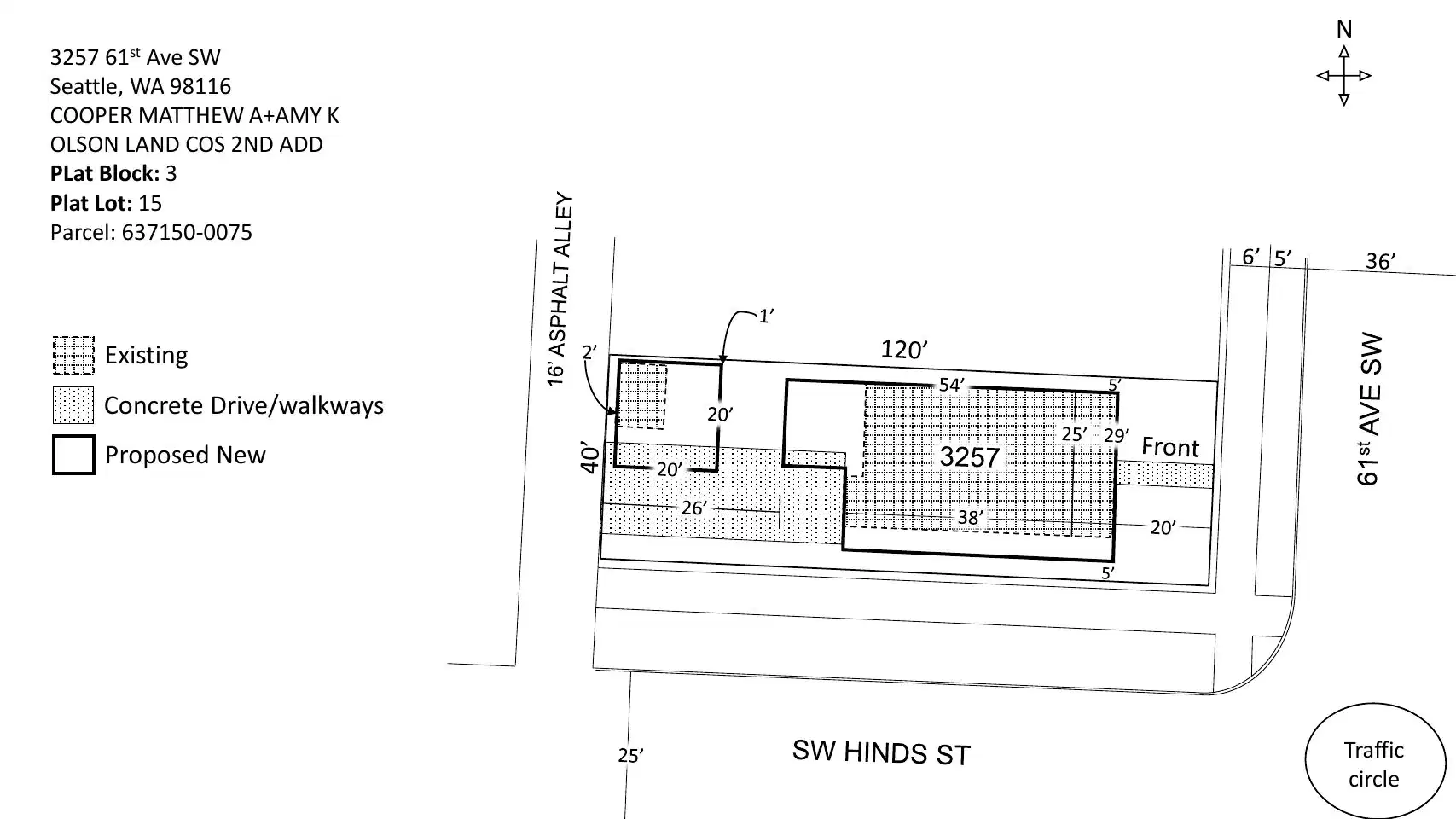 Site plan for 3257 61st Ave SW