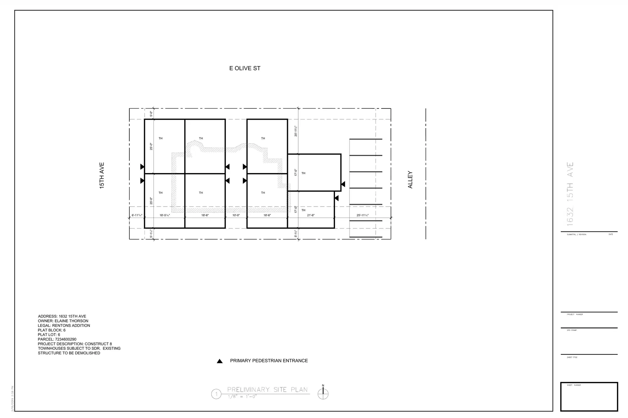 Site plan for 1632 15th Ave
