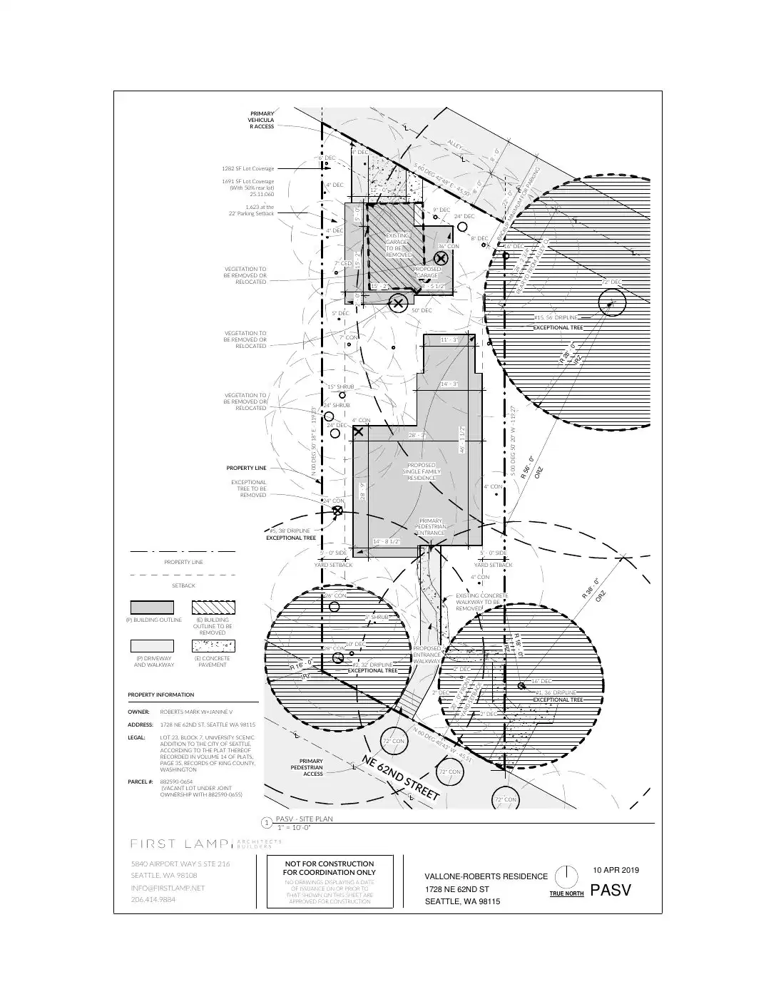 Site plan for 1722 NE 62nd St