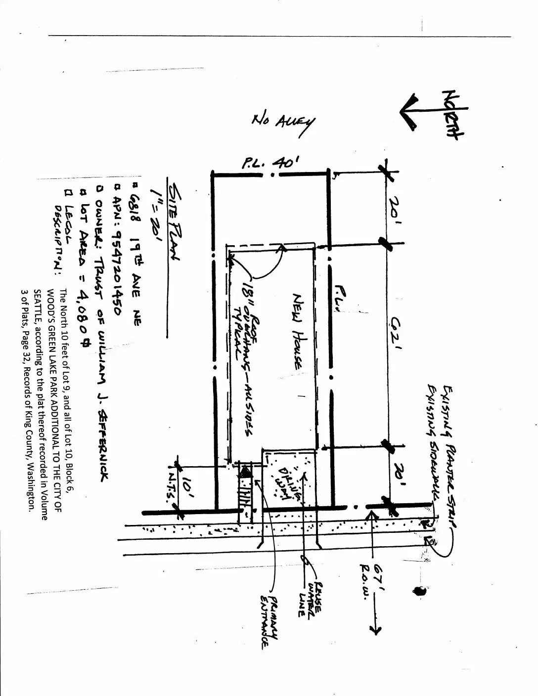 Site plan for 6818 19th Ave NE
