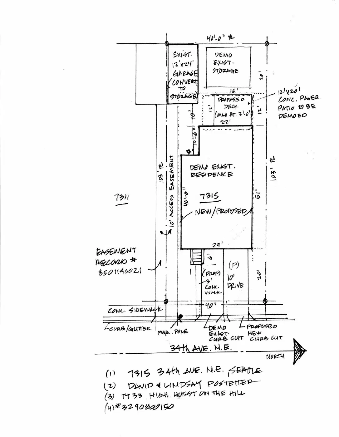 Site plan for 7315 34th Ave NE