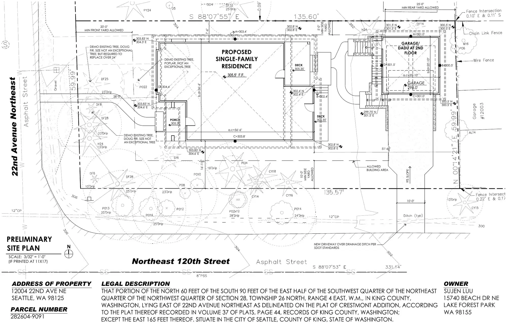 Site plan for 12004 22nd Ave NE