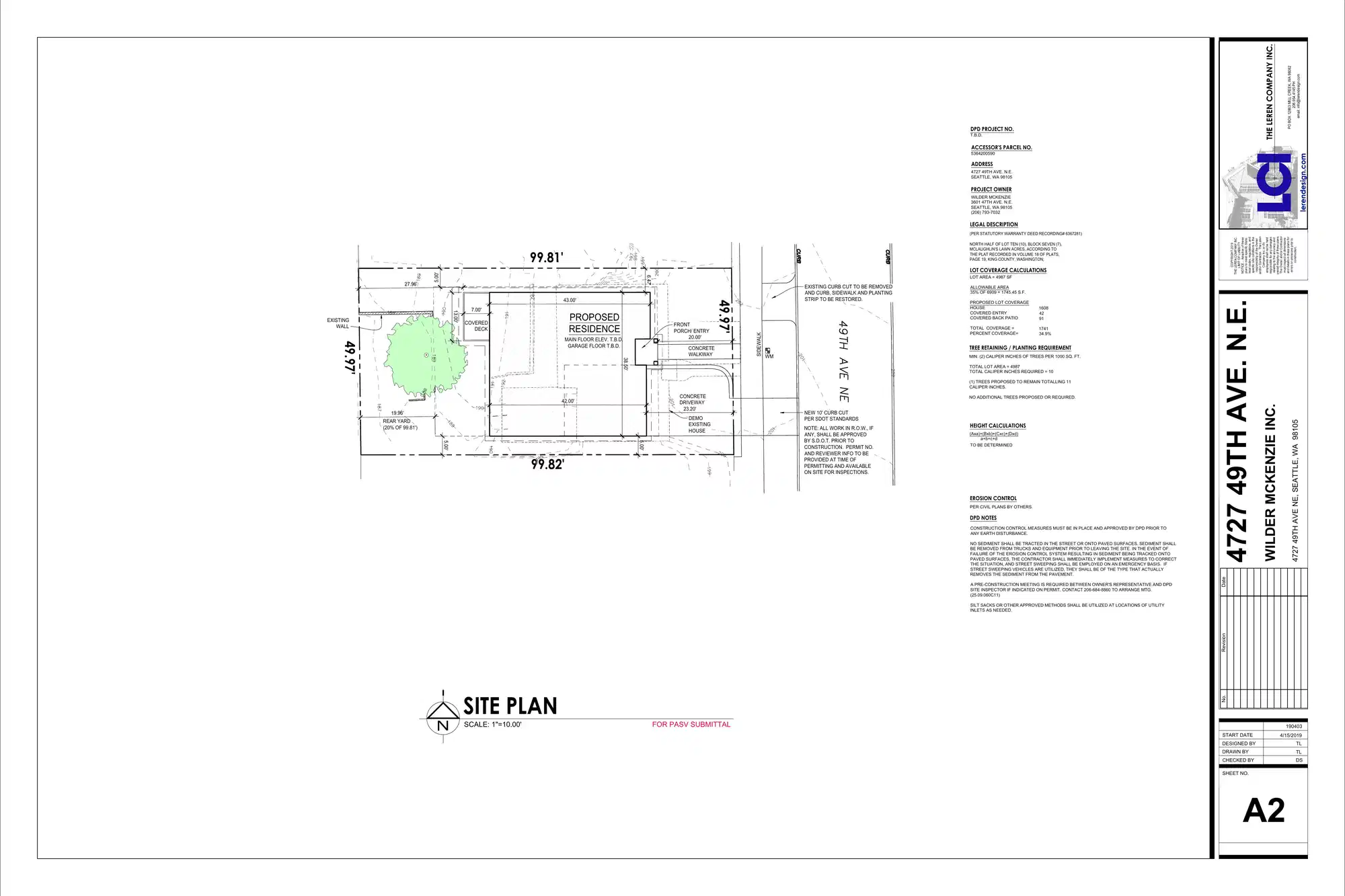 Site plan for 4727 49th Ave NE