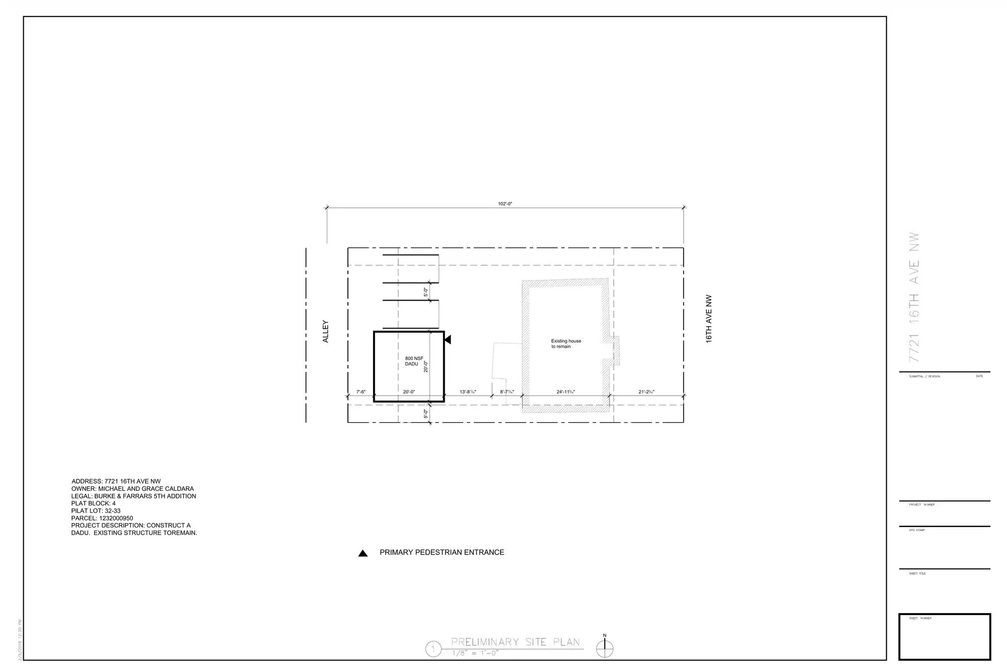 Site plan for 7719 16th Ave NW