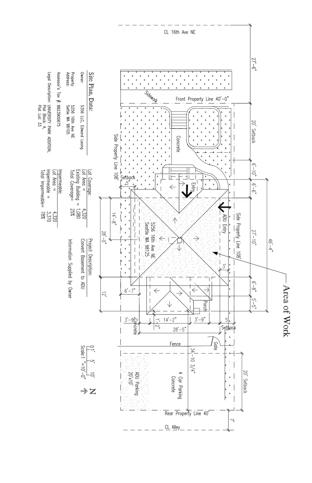 Site plan for 5256 16th Ave NE