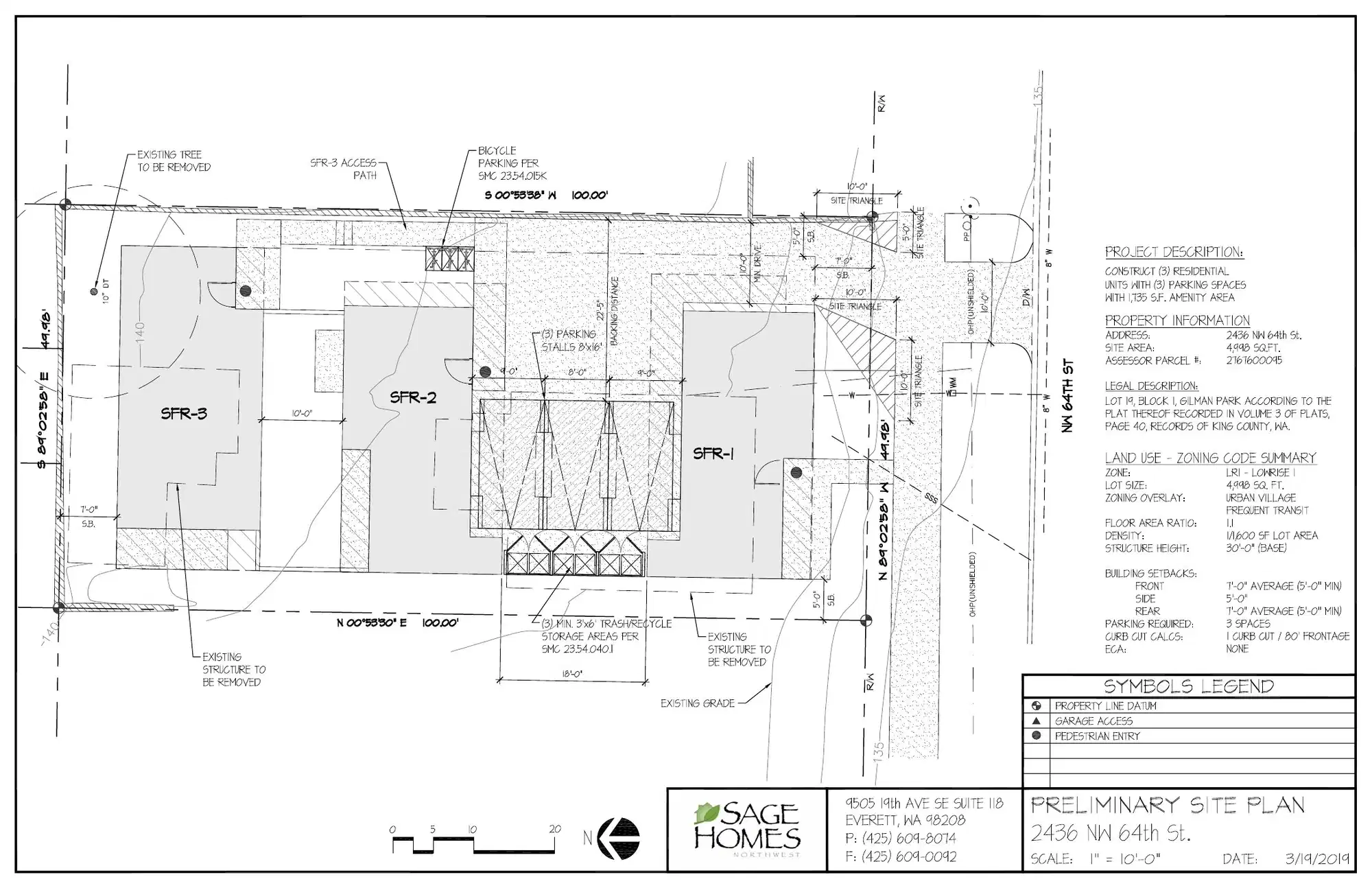 Site plan for 2436 A NW 64th St