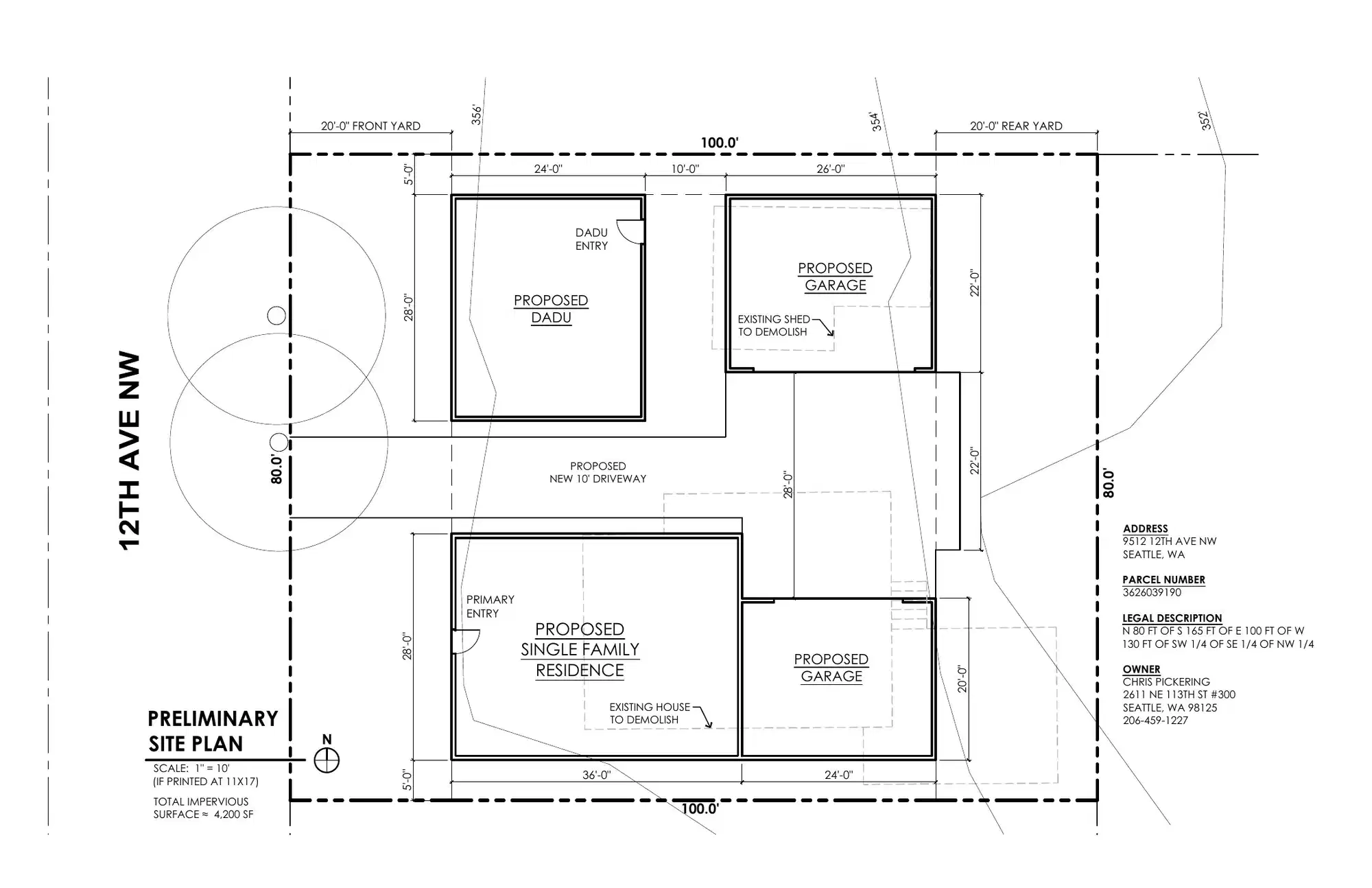Site plan for 9512 12th Ave NW