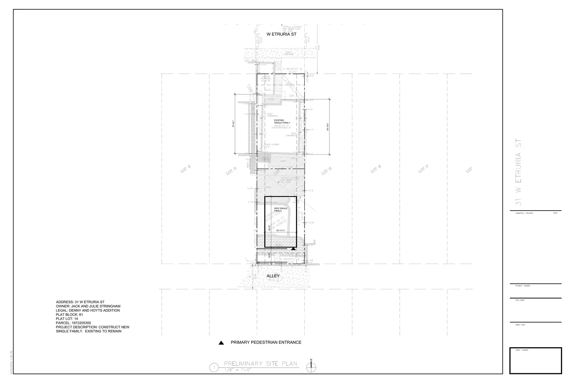Site plan for 33 W Etruria St