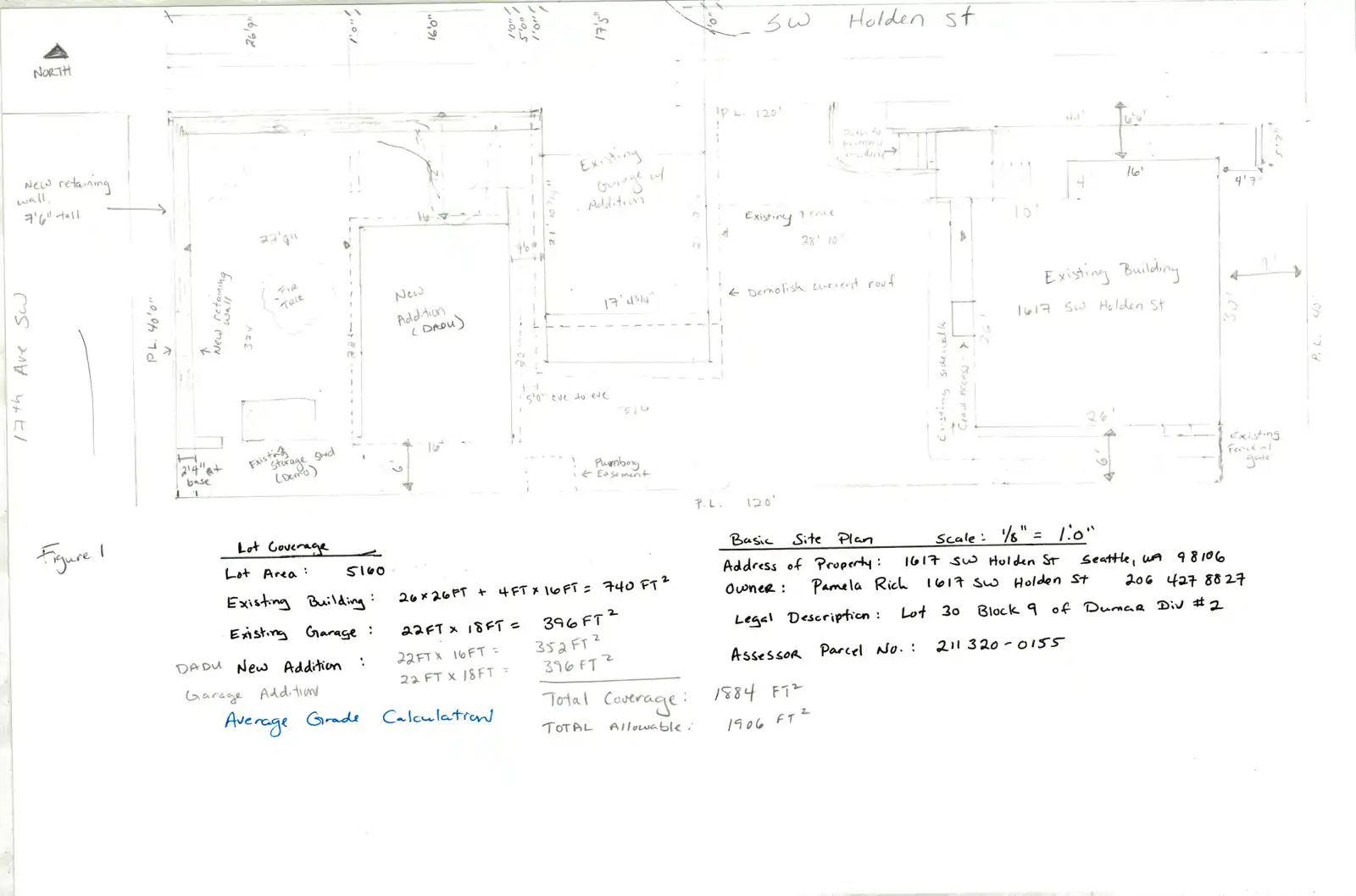 Site plan for 1617 SW Holden St