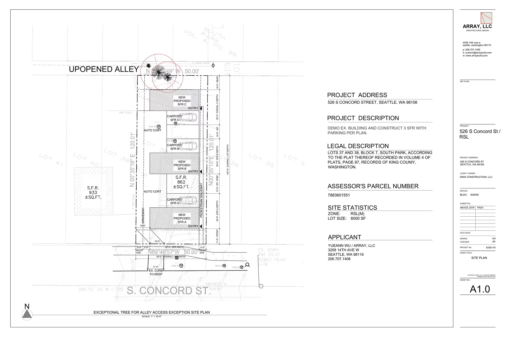 Site plan for 526 S Concord St
