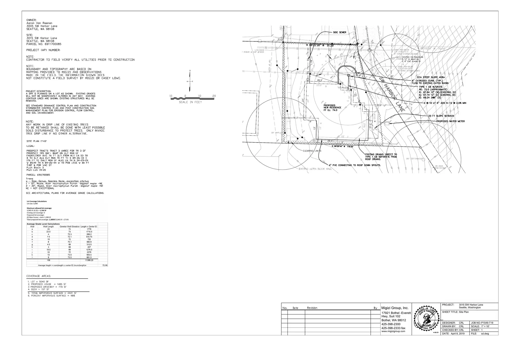 Site plan for 3015 SW Harbor Ln