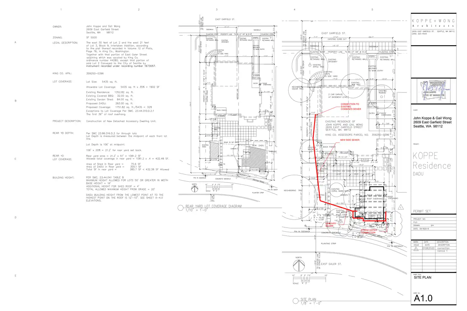 Site plan for 2609 E Garfield St