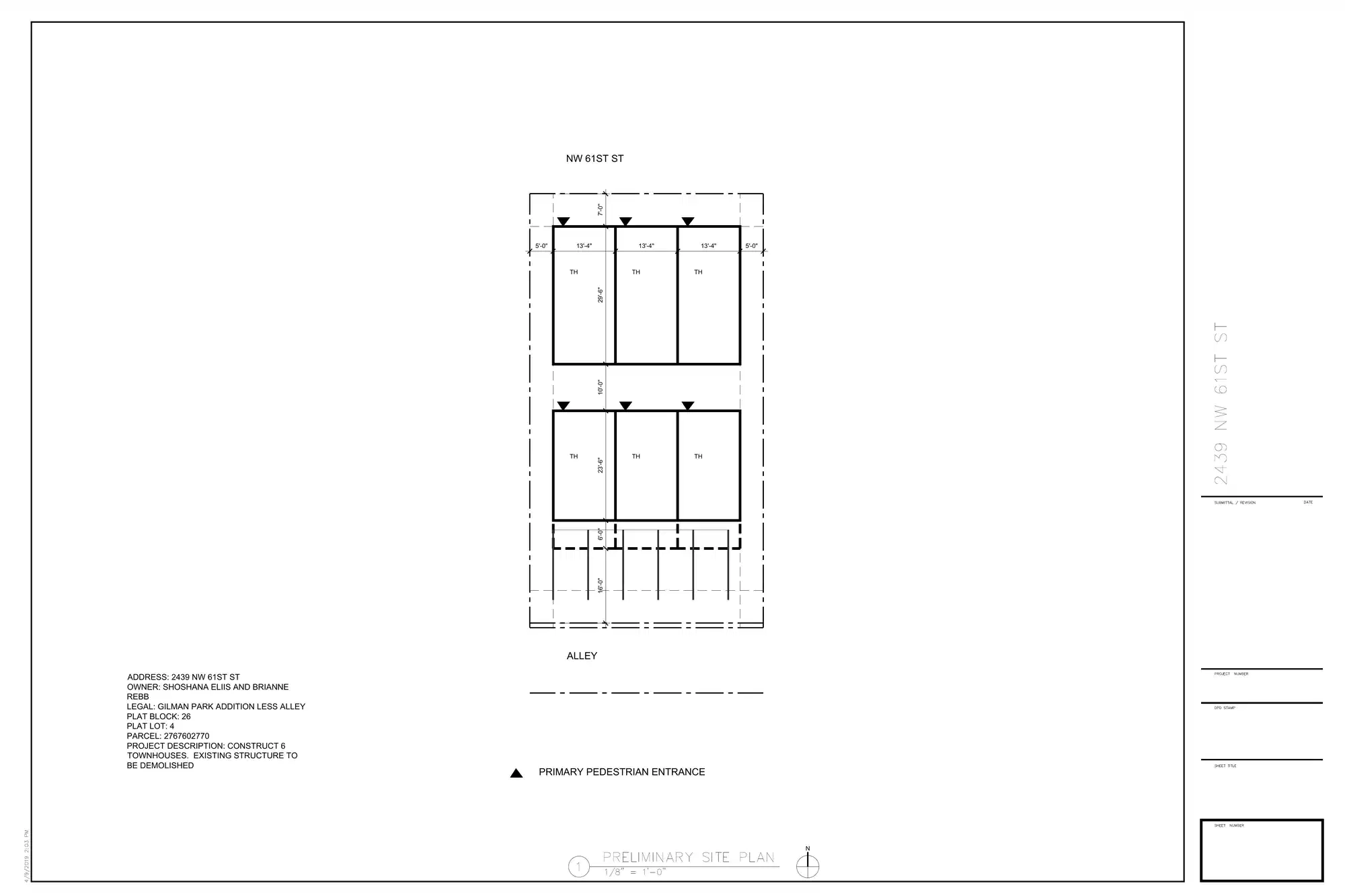Site plan for 2439 NW 61st St