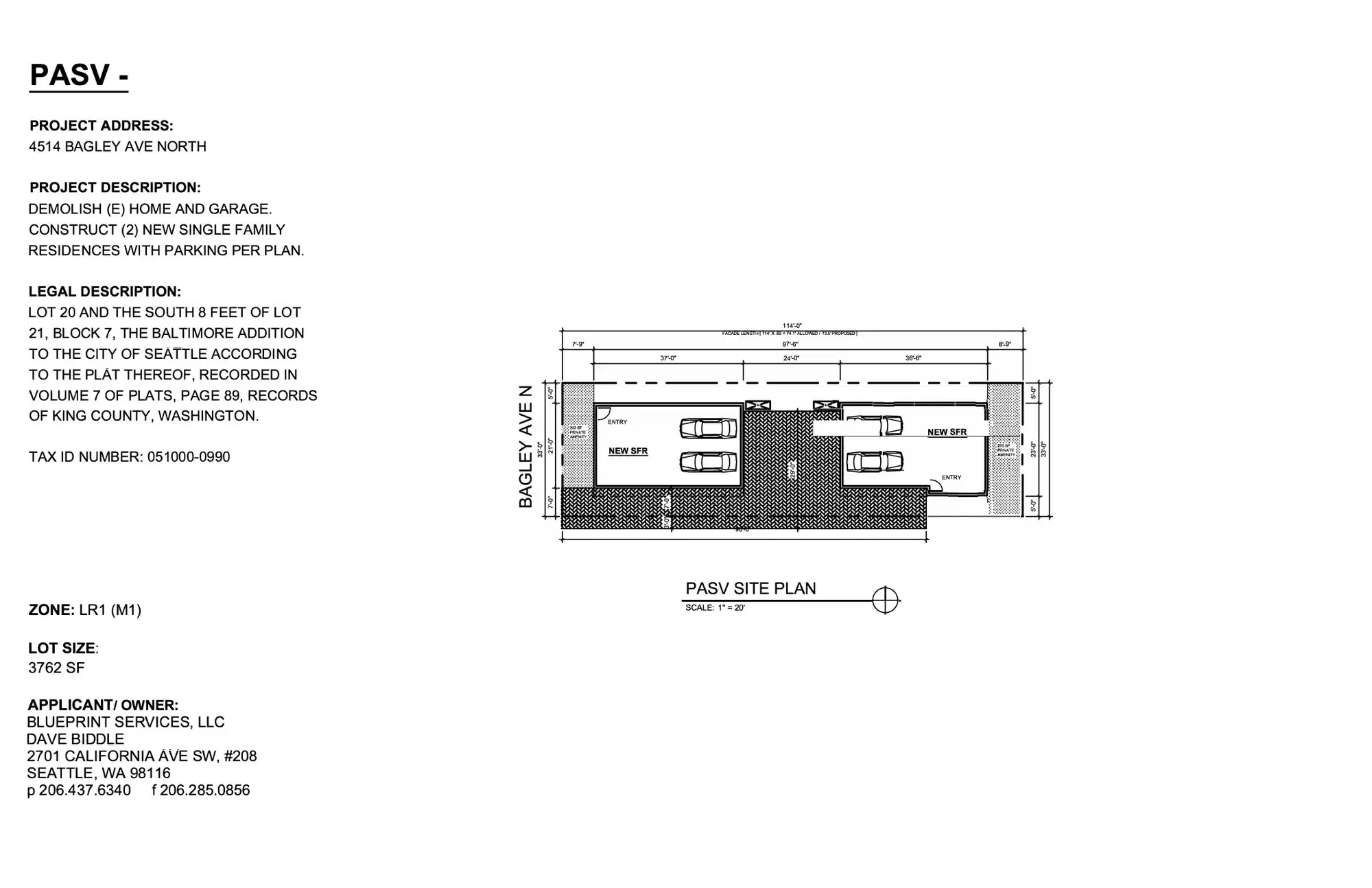 Site plan for 4514 Bagley Ave N